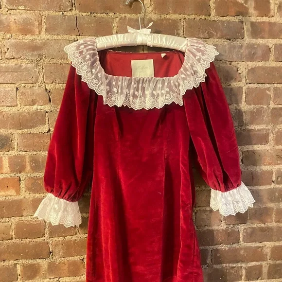 Doen Dresses Doen Heirloom Franique Red Velvet Dress Xxs